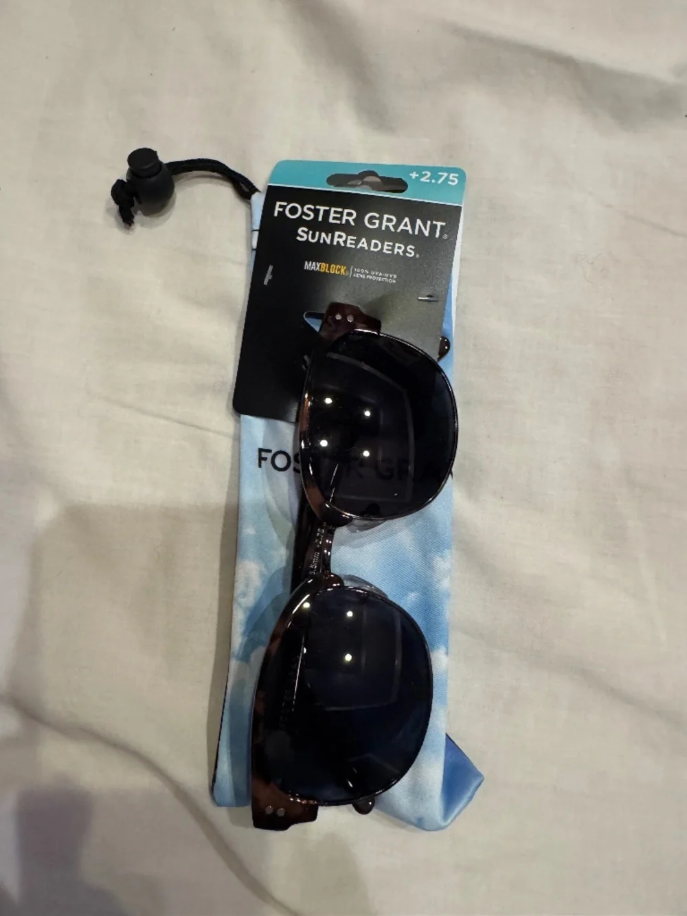 Reading sunglasses, brand new, Foster Grant, 2.75, dark brown tortoise shell